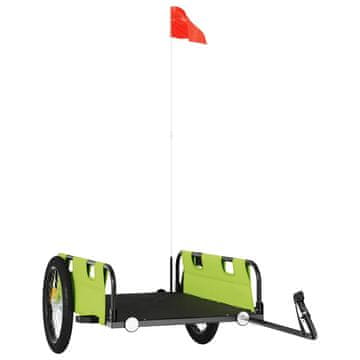 Vidaxl Prikolica za bicikl zelena od tkanine Oxford i željeza