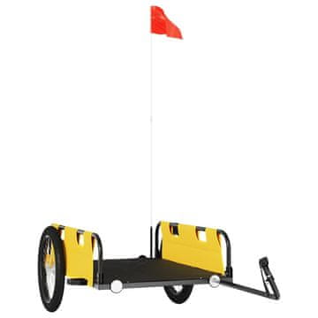 Vidaxl Prikolica za bicikl žuta od tkanine Oxford i željeza