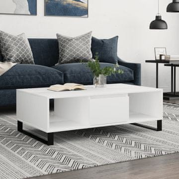 Vidaxl Klub stolić, bijeli, 104x60x35 cm, materijal na bazi drva