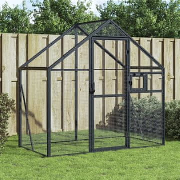 Vidaxl Ptičja kućica antracit boje 179x100x185 cm aluminijska