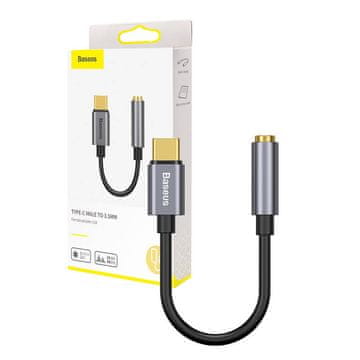 BASEUS Baseus L54 audio adapter USB-C + mini priključak 3,5 mm (crni + sivi)