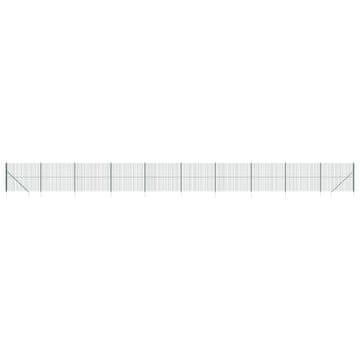 Vidaxl Ograda od žičane mreže sa šiljastim držačima zelena 1,4 x 25 m