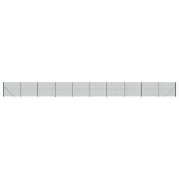 Vidaxl Ograda od žičane mreže s prirubnicom zelena 1,4 x 25 m