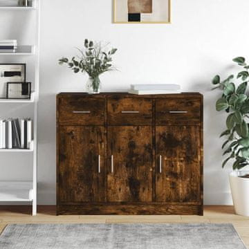 Vidaxl Ormarić dimljeni hrast 91x28x75 cm Materijal na bazi drva