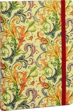 nb grafo Notes - bilježnica A5 crte tvrde korice, 192 stranice, s gumicom, 0912.14 Toscana lila-zelena