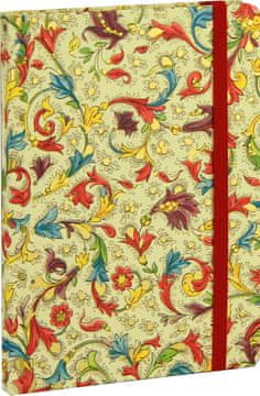 nb grafo Notes - bilježnica A5 crte tvrde korice, 192 stranice, s elastičnom trakom, 0912.03 Toscana crveno-žuta