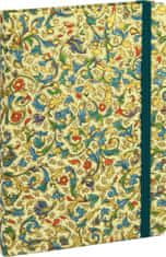 nb grafo Notes - bilježnica A5 crte tvrde korice, 192 stranice, s elastičnom trakom, 0912,17 Toscana plavi cvjetovi.