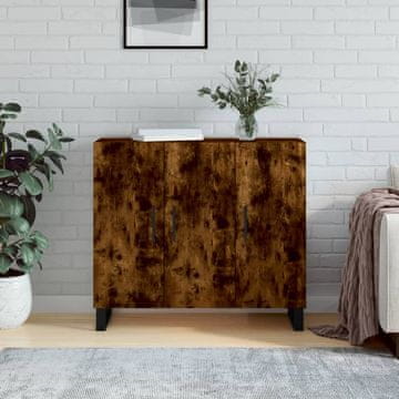 Vidaxl Ormarić dimljeni hrast 90x34x80 cm Materijal na bazi drva