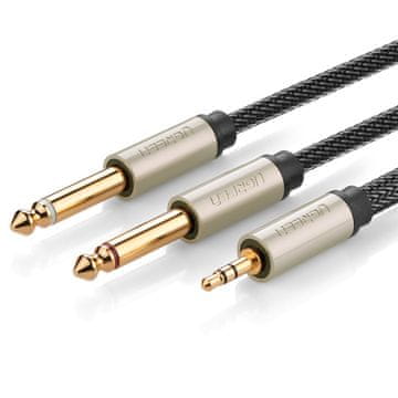 Ugreen Audio razdjelni kabel mini jack 3,5 mm - 2x jack 6,35 mm 1 m sivi