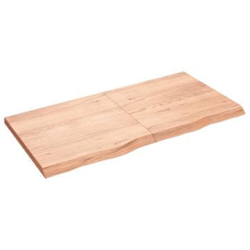 Vidaxl Stolna ploča svjetlosmeđa 120x60x(2-4) cm tretirana hrastovina