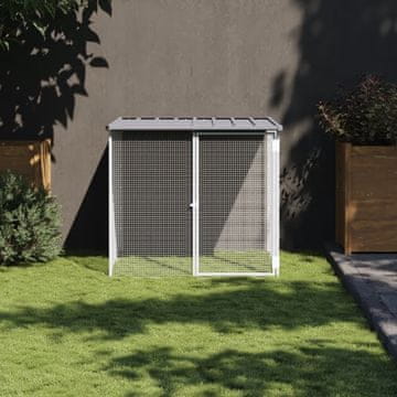 Vidaxl Kavez za kokoši s krovom svijetlo sivi 103x98x90 cm čelik