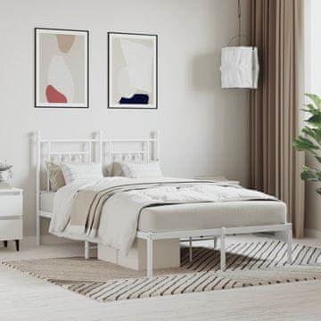 Vidaxl Metalni okvir kreveta s uzglavljem bijeli 120x200 cm
