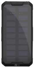 Goobay powerbank, 20000 mAh, USB-C QC 3.0, solarne ćelije, crna