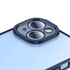 BASEUS Baseus Glitter prozirna maskica i set kaljenog stakla za iPhone 14 Plus (plava)