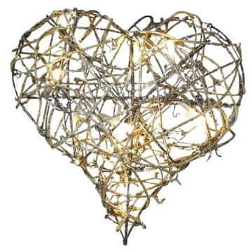 EMOS Božićna svjetla ZY1414 Božićni ukras 10LED BOŽIĆNO SRCE OD RATANA toplo bijela