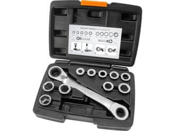 Extol Premium Ključ s čegrtaljkom 8816101 Oblikovani i umetci, set od 11, 8-19 mm, CrV