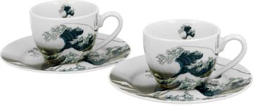 Duo Set 2 šalice + tanjurića Veliki val, 110 ml porculan, poklon pakiranje, 5216