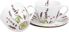 Duo Set 2 šalice + tanjurićići Lavanda, 280 ml porculan, poklon pakiranje, 8409