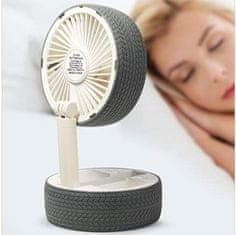 Luniks Sklopivi ventilator u obliku gume s lampom – Bijeli