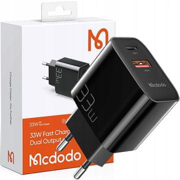 Mcdodo BRZI ZIDNI PUNJAČ ZA TELEFON 2X USB-C PD 33W
