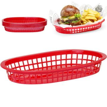Hendi Ovalna crvena košarica za kruh, 6 kom - 426319