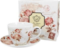 Duo Šalica + tanjur Ruža, 470 ml, porculan, poklon pakiranje, 6399
