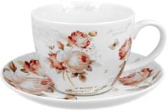 Duo Šalica + tanjur Ruža, 470 ml, porculan, poklon pakiranje, 6399