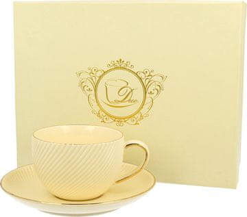 Duo Šalica i tanjur Smetana, 220 ml, pozlaćena, poklon pakiranje, 5624
