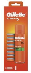 Gillette Fusion5 nastavci za brijanje, 8 komada + Fusion5 Ultra Sensitive 200 ml