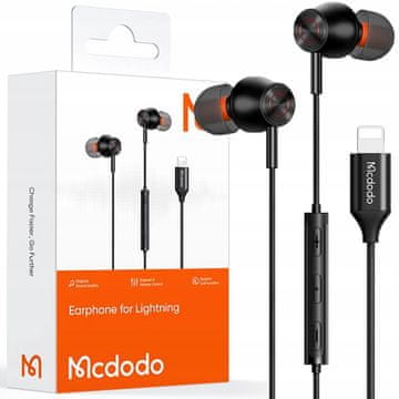 Mcdodo McDodo slušalice s kabelom, u-ušne s mikrofonom za Lightning iPhone 14