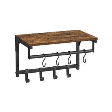 Songmics Zidni vješalica za kapute 40x24x24 cm smeđa