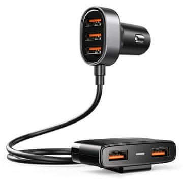 Joyroom BRZI AUTO PUNJAČ 5X USB 6.2A S PRODUŽNIM KABELOM ZA PUTNIKE