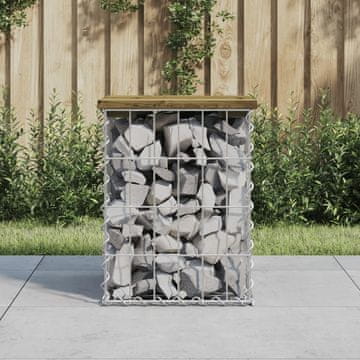 Vidaxl Vrtna klupa s gabionom, 33x31x42 cm, impregnirani bor
