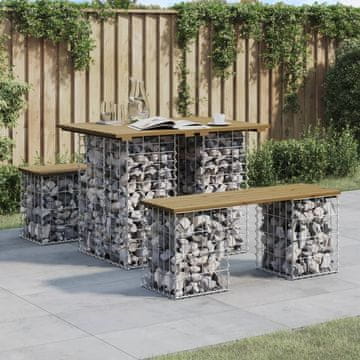 Vidaxl Vrtna klupa s gabionom, 100x70x72 cm, impregnirani bor
