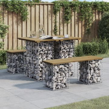 Vidaxl Vrtna klupa s gabionom, 100x70x72 cm, impregnirani bor