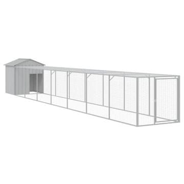 Vidaxl Kavez za kokoši s igralištem svjetlosivi 117x813x123 cm čelični