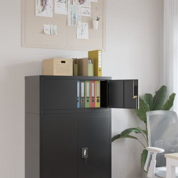 Vidaxl Ormar za spise Crni 90x40x40 cm Čelik