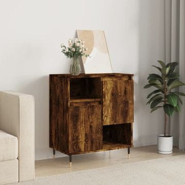 Vidaxl Komoda s ladicama, dimljeni hrast, 60x35x70 cm, materijal na bazi drva