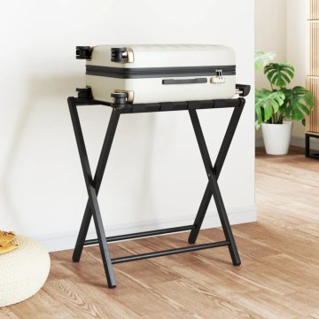 Vidaxl Stalak za prtljagu crni 68,5 x 38 x 58 cm bambus