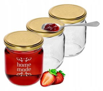 Browin Staklenke za pekmez s poklopcima, 3 kom, 425 ml