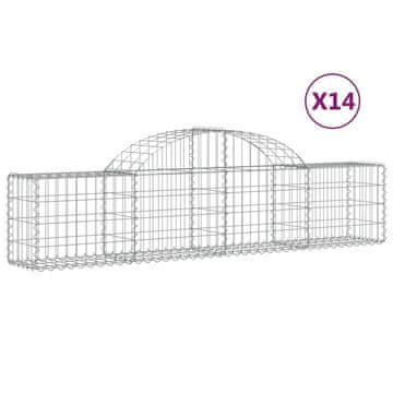 Vidaxl Lučne gabionske košare 14 kom 200x30x40/60 cm pocinčano željezo