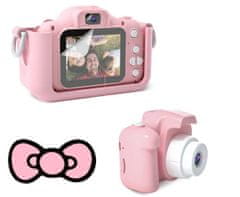 Verkgroup ACA. LCD digitalni fotoaparat za djecu SD PINK + kućište i vrpca