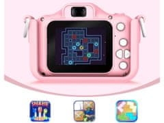 Verkgroup ACA. LCD digitalni fotoaparat za djecu SD PINK + kućište i vrpca