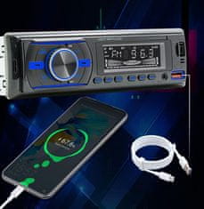 Dexxer 1DIN LCD auto radio RGB 4x50W MP3 2x USB Bluetooth 12V + daljinski