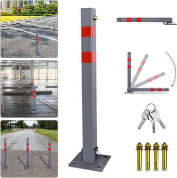 Wiltec Sklopivi stupić za parkirno mjesto sa bravicom i reflektirajućim trakama 70cm