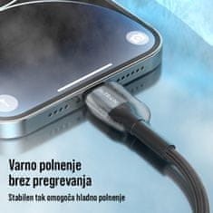 En-TRON A49L kabel za punjenje, USB-C -&gt; lightning, PD20W, crna (A49 lightning)