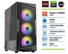 Gamer stolno računalo, R5 5600G, 1TB, 16GB, RTX4060Ti (145005)