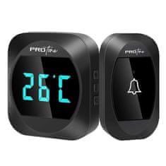 Dexxer 220V LCD bežično zvono i termometar 38 melodija do 300m crno