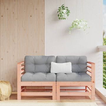 Vidaxl Kutne sjedalice s jastucima, set od 2, masivno drvo duglazije