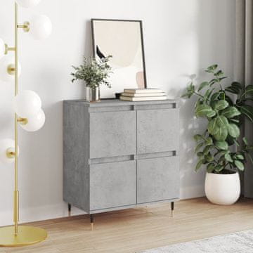 Vidaxl Komoda s ladicama, betonsko siva, 60x35x70 cm, materijal na bazi drva
